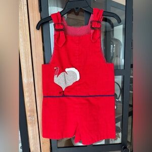 Reversible Vintage jon jon shortall thanksgiving turkey applique corduroy smock